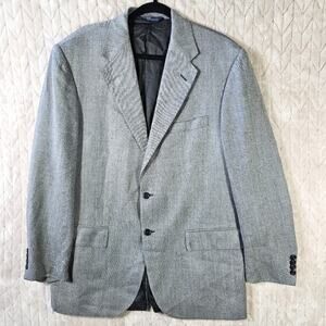 Polo Ralph Lauren Silk Wool Blazer Sports Coat Mens 44R Peppered Italy Classic
